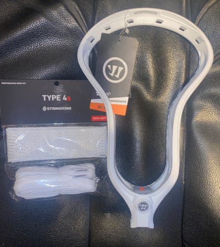 New! Warrior Burn XP-O Lacrosse Head with Stringking 4s Complete mesh kit valued at $35.99!!