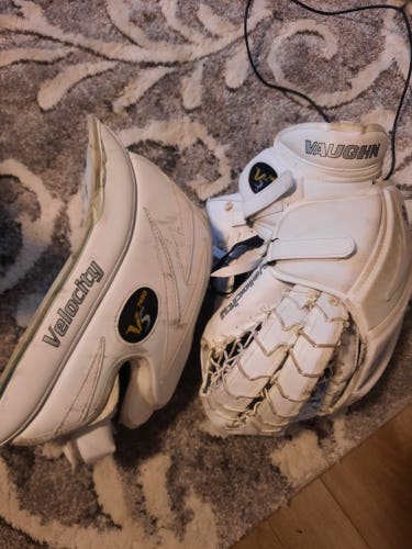 Used Regular Vaughn Velocity V5 Glove and Blocker 7460