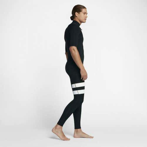 New $250 Men's Hurley Fusion 202 Wetsuit 2/2MM Short Sleeve Fullsuit Black XS