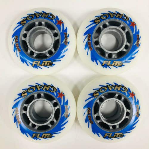 4 Pack New Flite Chaos Inline Roller Hockey Skate replacement wheels 68 MM 74A