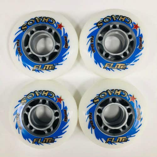 4 Pack New Flite Chaos Inline Roller Hockey Skate replacement wheels 72 MM 74A