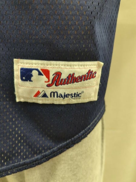 Men's Milwaukee Brewers Majestic Navy/Yellow Authentic Collection On-Field  3/4-Sleeve Batting Practice Jersey