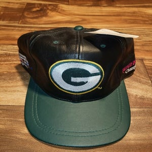 NEW Vintage Green Bay Packers Leather Drew Pearson Super Bowl XXXI Hat Strapback
