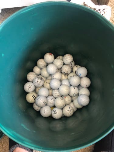 SLIGHTLY USED 85 White Golf Balls Assorted