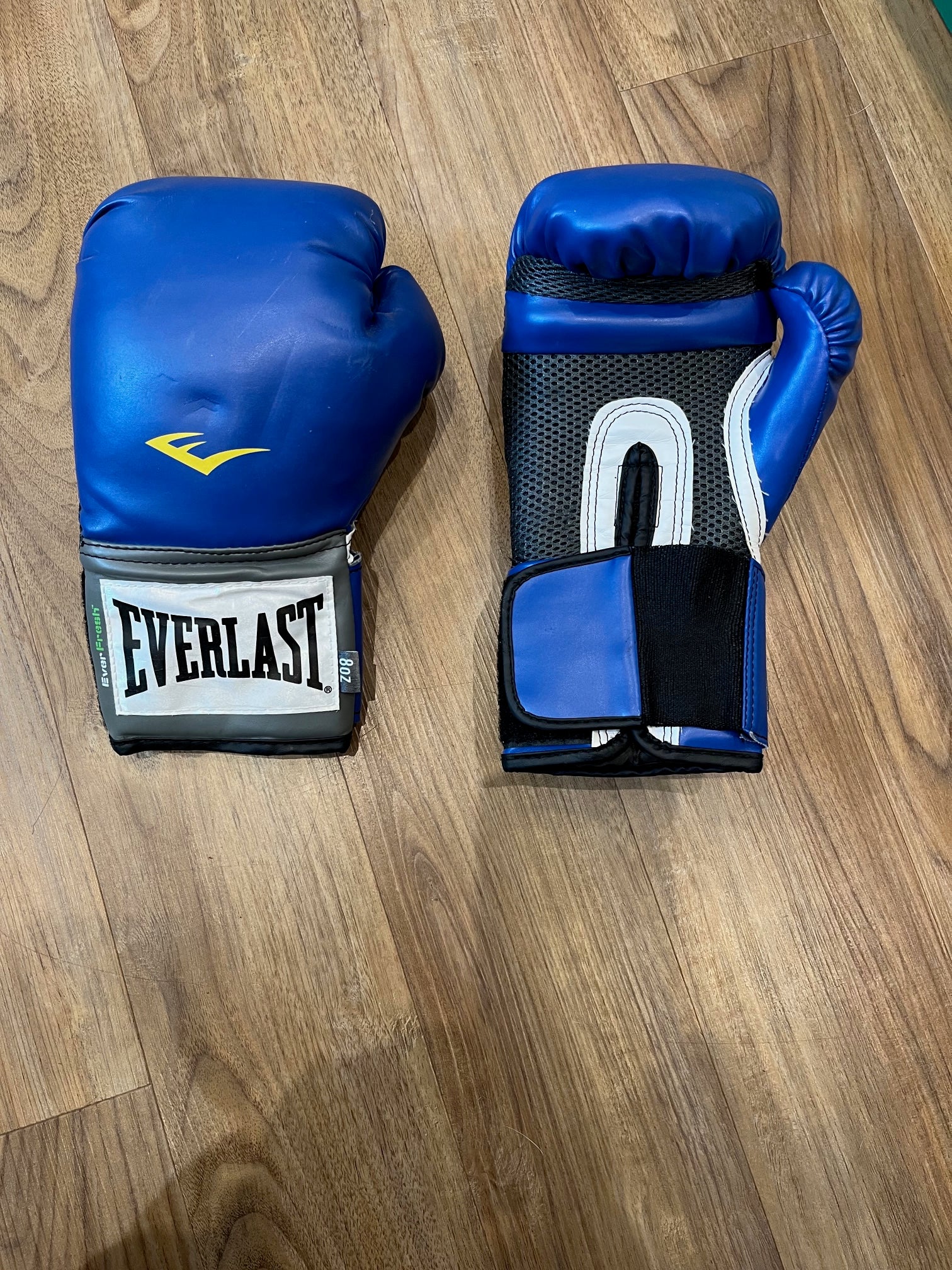 Everlast Laceless Training Gloves 12 oz. Blue White Boxing Gloves
