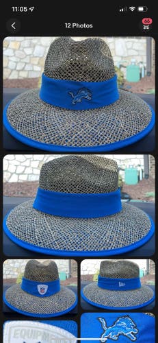 Official New Era NFL Football Detroit Lions Straw Hat Brand New With Tags China.