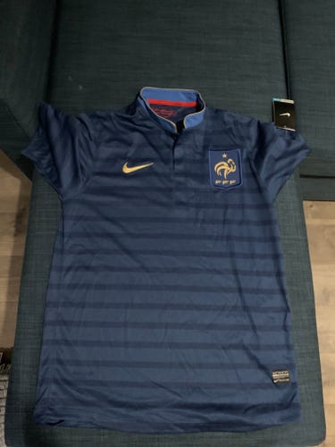 Blue France Football Federation Authentic Jersey