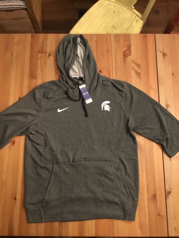 Men's Nike Gray Michigan State Spartans 2022 Game Day Sideline Performance Pullover Hoodie Size: Extra Large