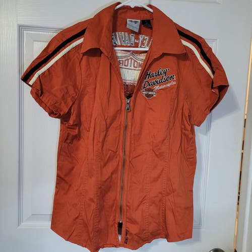 Harley-Davidson Orange Used Women's Adult Large Shirt