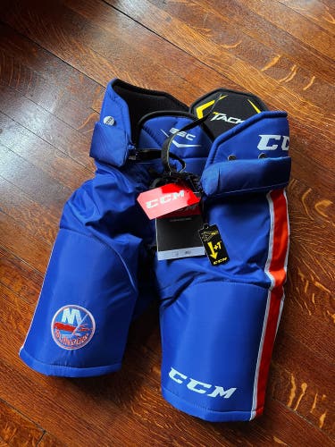 New Junior Large CCM Tacks 65c Hockey Pants Blue Orange Islanders