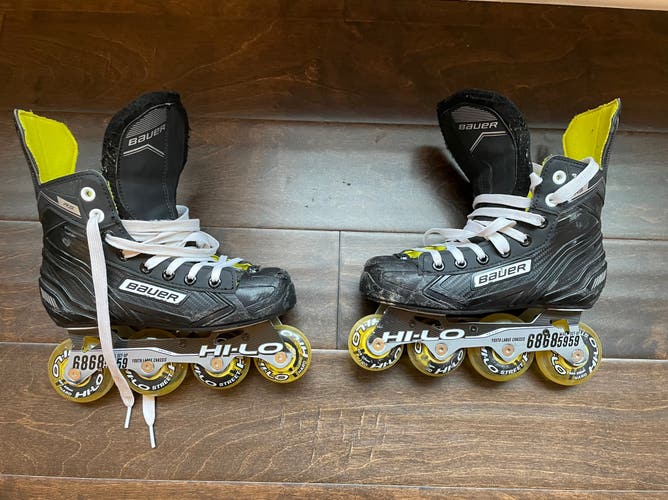 Used Bauer Regular Width RS Inline Skates Junior Size 2.0