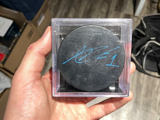 Semyon Varlamov Autographed Puck