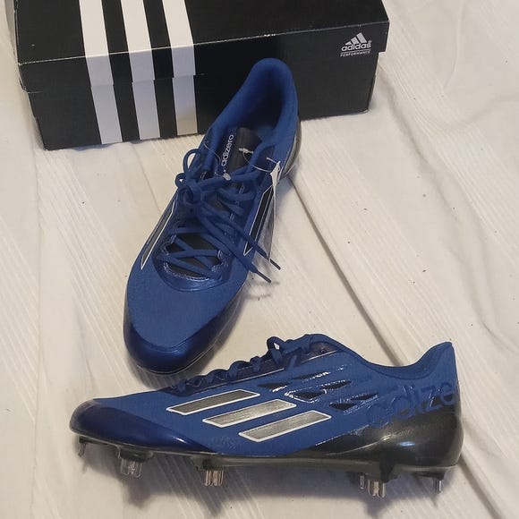 Adidas Baseball Cleats Mens Size 12 Blue White Metal‎ Spikes Low Top Athletic s-l400.jpg main image 4
