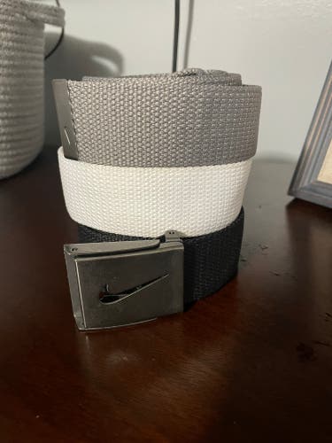 Nike Golf Belt Set - Black/White/Gray- cut to 34-36 waist