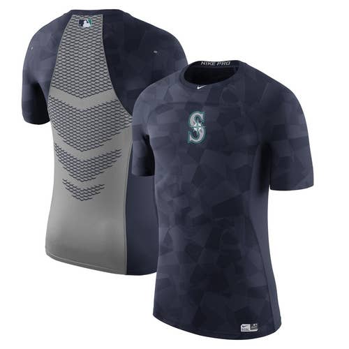 new mens XXL Nike pro MLB seattle mariners hypercool SS/short sleeve fitted shirt