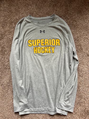 UWS Hockey Gray Used Large Under Armour Shirt