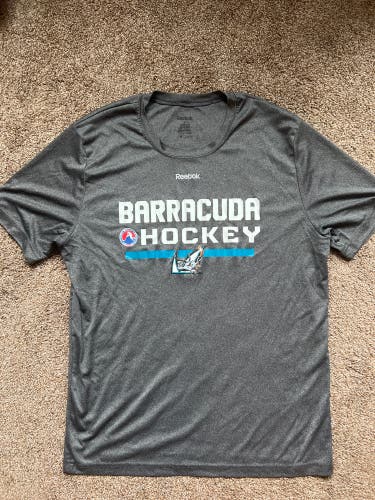 AHL BARRACUDA HOCKEY Gray Used Large Reebok Shirt