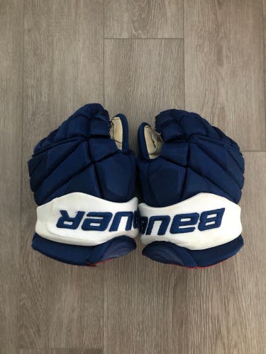 Used Bauer 13" Pro Stock Vapor 1X Pro Lite Gloves Toronto Maple Leafs