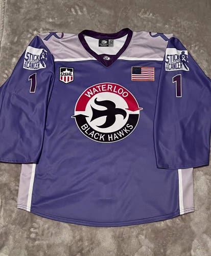 Purple Used Goalie Cut  Pro Stock Jersey