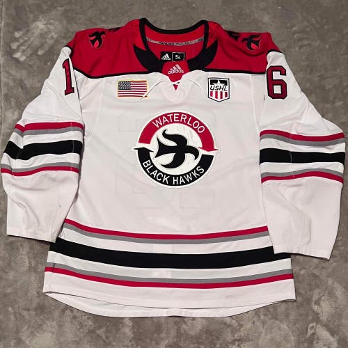 White Used Size 54 Adidas Pro Stock Jersey