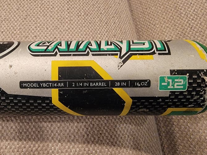 Used USSSA Certified 2017 Louisville Slugger Composite Catalyst Bat (-12) 16 oz 28"