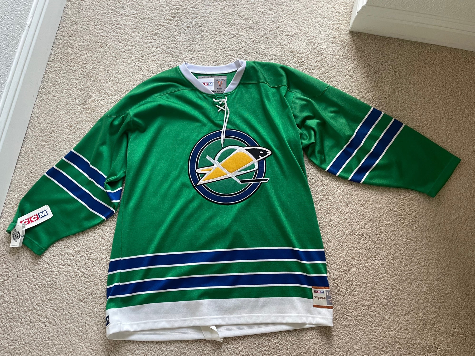 Golden Seals Blank Green/Gold CCM Throwback Stitched Jersey