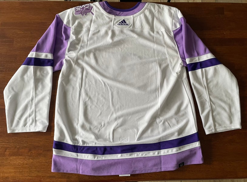 Men's Toronto Maple Leafs adidas White/Purple Hockey Fights Cancer  Primegreen Authentic Blank Practice Jersey