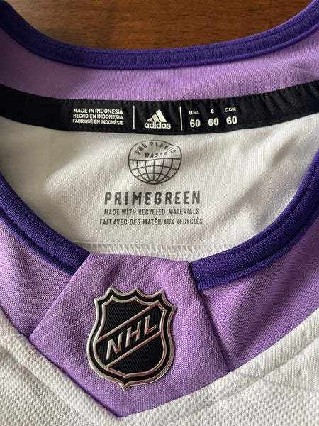 Men's Adidas White/Purple Toronto Maple Leafs Hockey Fights Cancer Primegreen Authentic Blank Practice Jersey