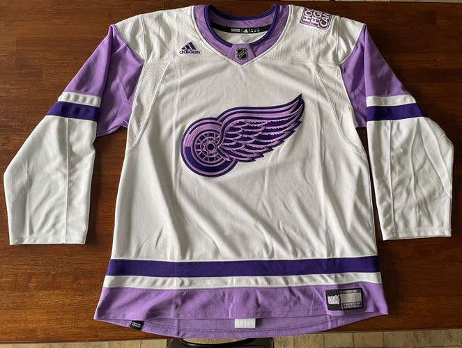 Detroit red wings adidas primegreen hockey fights cancer jersey size 60