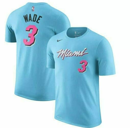 NWT mens large nike miami heat dwayne wade #3 dri-fit tee/t-shirt NBA BV8773-422