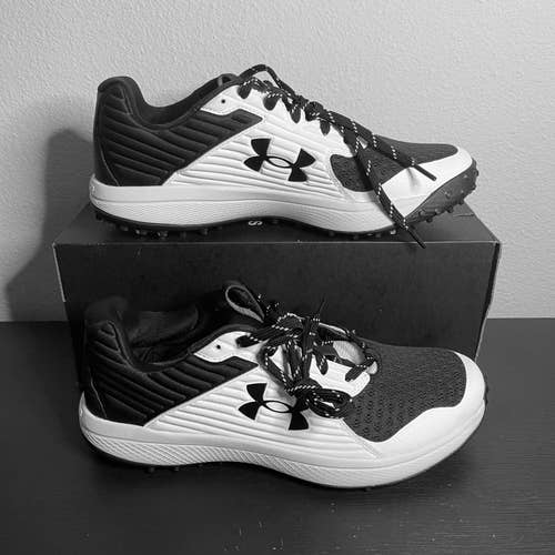 Under Armour Men's Yard Turf Baseball Cleats Black White Size 9.5 Rubber