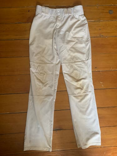 White Used S Long Under Armour Baseball Pants