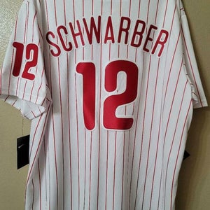 20324 Mens Nike Philadelphia Phillies KYLE SCHWARBER 100% REAL Sewn JERSEY
