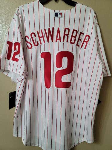 20324 Mens Nike Philadelphia Phillies KYLE SCHWARBER 100% REAL Sewn JERSEY