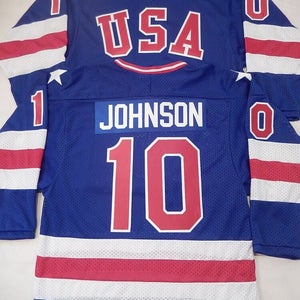 20325 1980 MARK JOHNSON Olympic USA MIRACLE Hockey K1 Jersey New BLUE Any Size