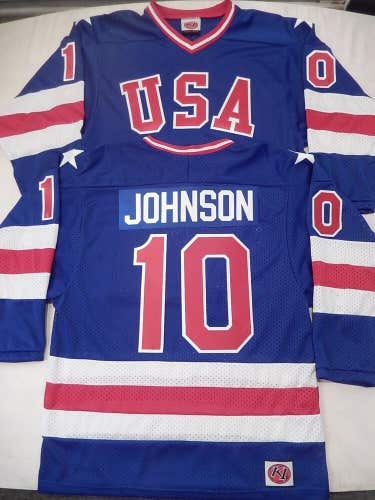 20325 1980 MARK JOHNSON Olympic USA MIRACLE Hockey K1 Jersey New BLUE Any Size