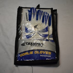 NWE - Champro Soccer Goalie Gloves, White/Blue