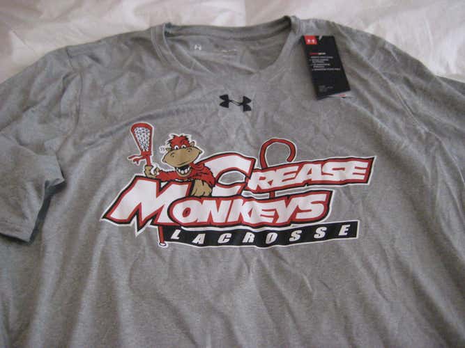 Under Armour Crease Monkeys lacrosse team shooter shirt L large NEW