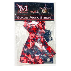Mix Hockey (MX2) Goalie mask helmet Outside backplate straps - RED Camo