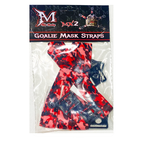 SALE! Mix Hockey (MX2) Goalie mask helmet Outside backplate straps - RED Camo