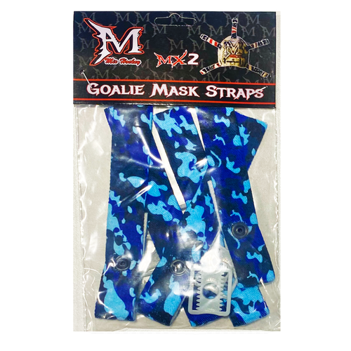 SALE! Mix Hockey (MX2) Goalie mask helmet Outside backplate straps - BLUE Camo