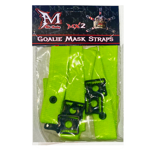 SALE! Mix Hockey (MX2) Goalie mask helmet Outside backplate straps - Highlighter