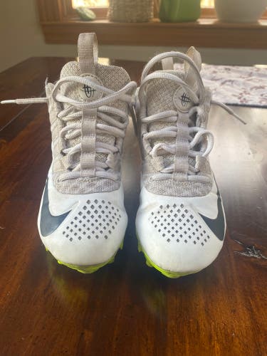 Size 2 white youth  Molded Cleats High Top Huarache