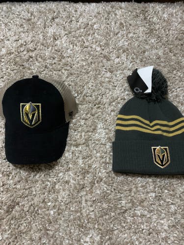 2 NEW Vegas Golden Knights Hat NHL, Adidas, 47’