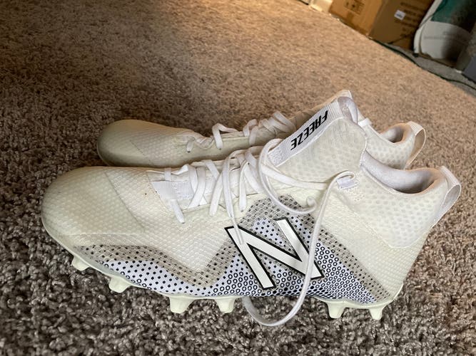 White Men's New Balance Freeze v1 Lacrosse Cleats