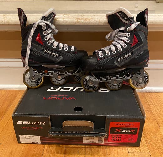 Used Bauer Vapor X40R Inline Skates Size 13Y