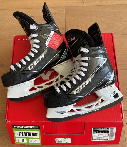 2021 CCM RibCor 78K Platinum Hockey Skates, Senior Size 6 D