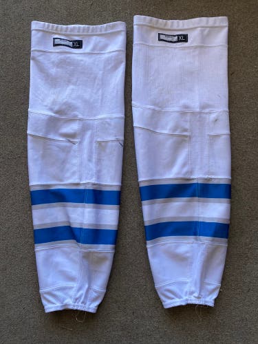 White Used XL Winnipeg Jets Reebok Pro Stock Reebok Edge Socks