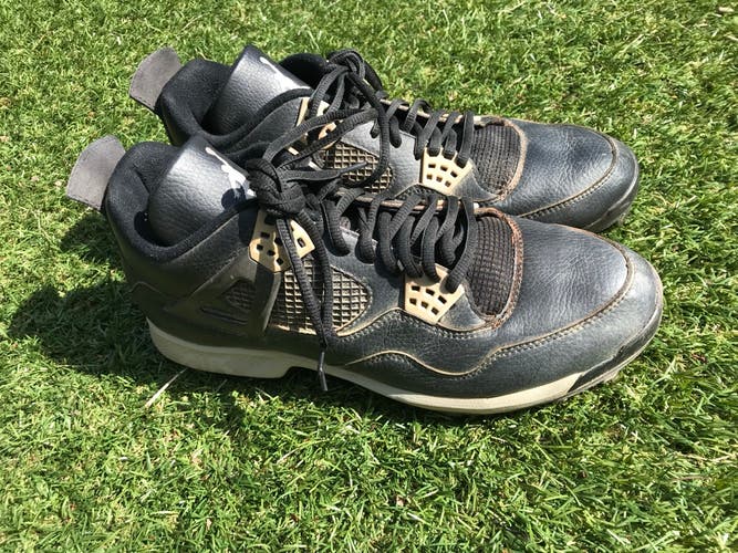 Jordan retro 4 Black Size 10 Metal Cleats
