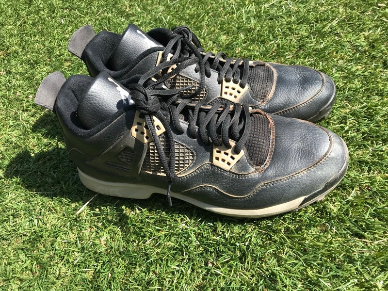 Jordan retro 4 Black Size 10 Metal Cleats